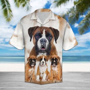 Boxer Great Hawaiian Shirt Summer Button Up