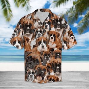 Boxer Hawaiian Shirt Summer Button Up