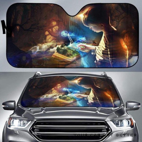 Boy And Book Car Auto Sun Shade