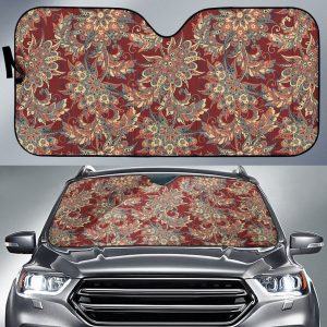 Brick Floral Bohemian Car Auto Sun Shade