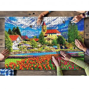 Brienz Town And Flowers, Switzerland Jigsaw Puzzle Set