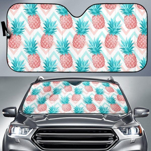 Bright Zig Zag Pineapple Car Auto Sun Shade