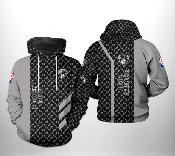 Brooklyn Nets NBA Team Pattern Mix 3D Printed Hoodie/Zipper Hoodie