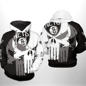 Brooklyn Nets NBA Team Skull 3D Printed Hoodie/Zipper Hoodie