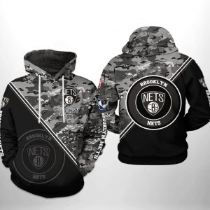 Brooklyn Nets NBA US Camo Team 3D Printed Hoodie/Zipper Hoodie