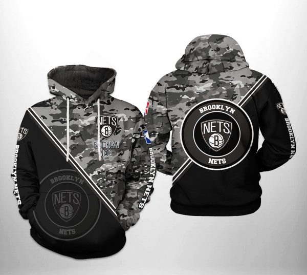 Brooklyn Nets NBA US Camo Team 3D Printed Hoodie/Zipper Hoodie