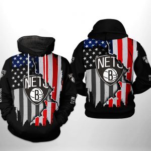 Brooklyn Nets NBA US Flag Team 3D Printed Hoodie/Zipper Hoodie