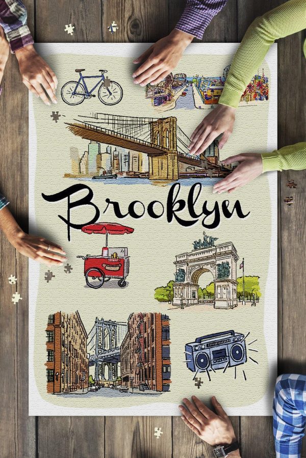 Brooklyn, New York Landmarks And Icons Jigsaw Puzzle Set