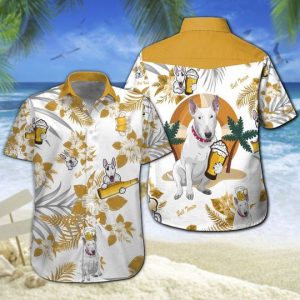 Bull Terrier Beer Hawaiian Shirt Summer Button Up