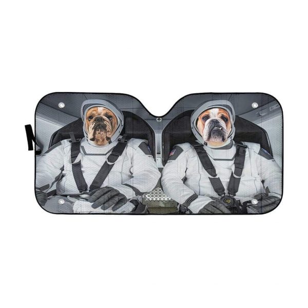 Bulldog Space Shuttle Space Force Car Auto Sun Shade