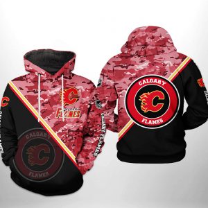 Calgary Flames NHL Camo Team 3D Printed Hoodie/Zipper Hoodie