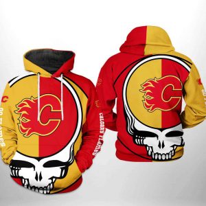 Calgary Flames NHL Grateful Dead 3D Printed Hoodie/Zipper Hoodie