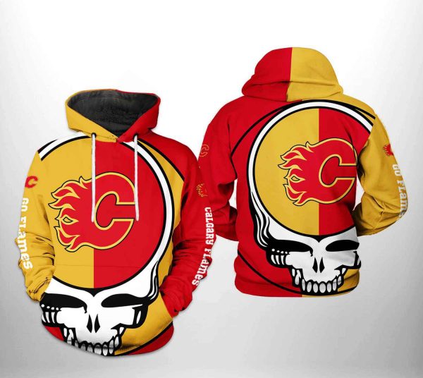 Calgary Flames NHL Grateful Dead 3D Printed Hoodie/Zipper Hoodie