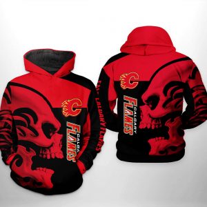 Calgary Flames NHL Skull 3D Printed Hoodie/Zipper Hoodie