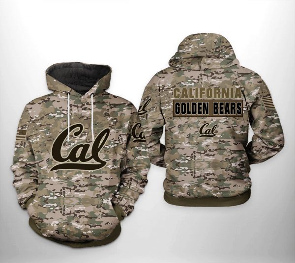 California Golden Bears NCAA Camo Veteran 3D Printed Hoodie/Zipper Hoodie