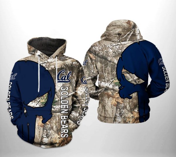 California Golden Bears NCAA Camo Veteran Hunting 3D Printed Hoodie/Zipper Hoodie