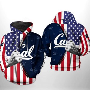 California Golden Bears NCAA US FLag 3D Printed Hoodie/Zipper Hoodie