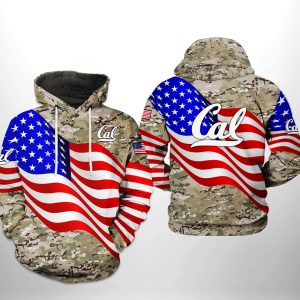 California Golden Bears NCAA US Flag Camo Veteran 3D Printed Hoodie/Zipper Hoodie