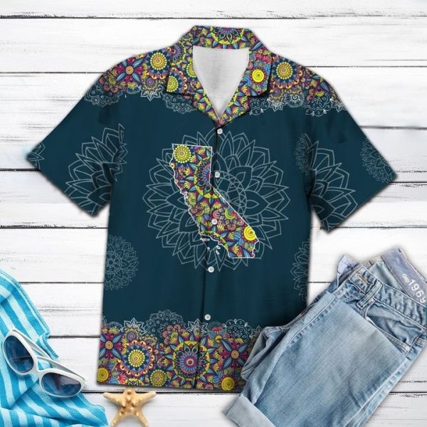 California Mandala Hawaiian Shirt Summer Button Up