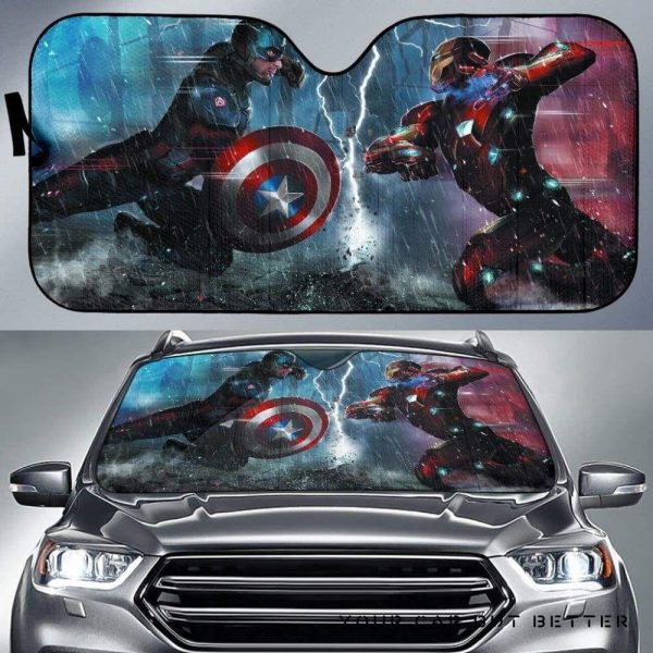 Captain America Vs Iron Man Car Auto Sun Shade