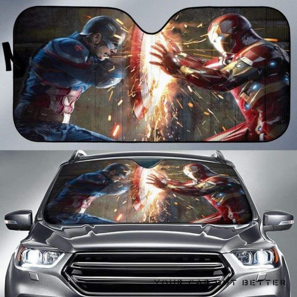 Captain Vs Iron Man Car Auto Sun Shade