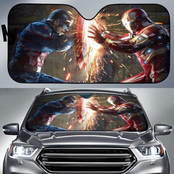 Captain Vs Iron Mans Car Auto Sun Shade