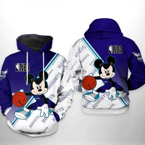 Charlotte Hornets NBA Mickey 3D Printed Hoodie/Zipper Hoodie