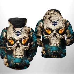 Charlotte Hornets NBA Skull 3D Printed Hoodie/Zipper Hoodie