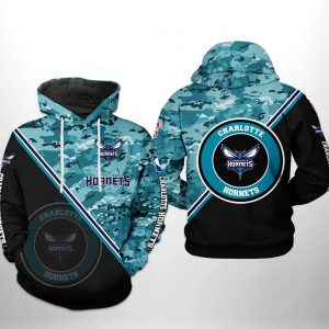 Charlotte Hornets NBA US Camo Team 3D Printed Hoodie/Zipper Hoodie