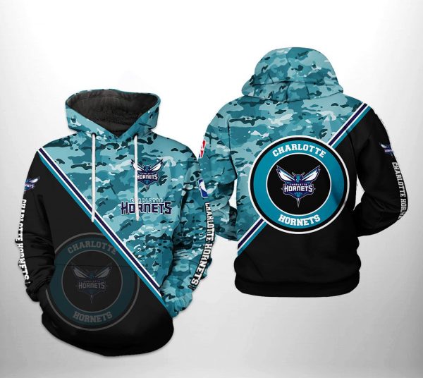 Charlotte Hornets NBA US Camo Team 3D Printed Hoodie/Zipper Hoodie