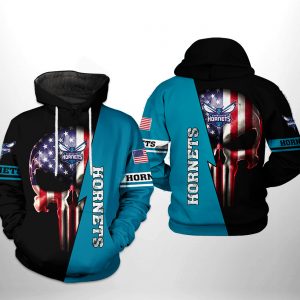 Charlotte Hornets NBA US Flag Skull Team 3D Printed Hoodie/Zipper Hoodie