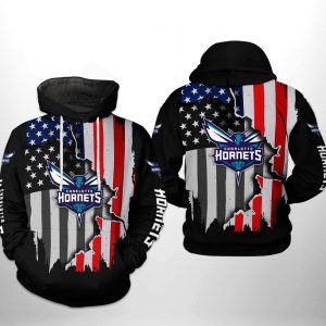 Charlotte Hornets NBA US Flag Team 3D Printed Hoodie/Zipper Hoodie