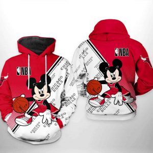 Chicago Bulls NBA Mickey 3D Printed Hoodie/Zipper Hoodie