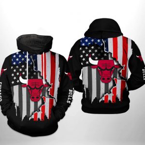 Chicago Bulls NBA US Flag Team 3D Printed Hoodie/Zipper Hoodie