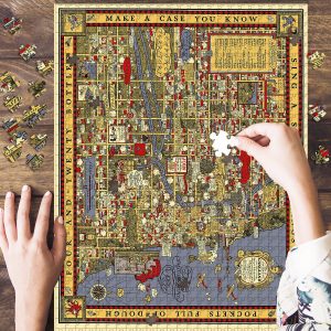 Chicagos Gangland Map Jigsaw Puzzle Set