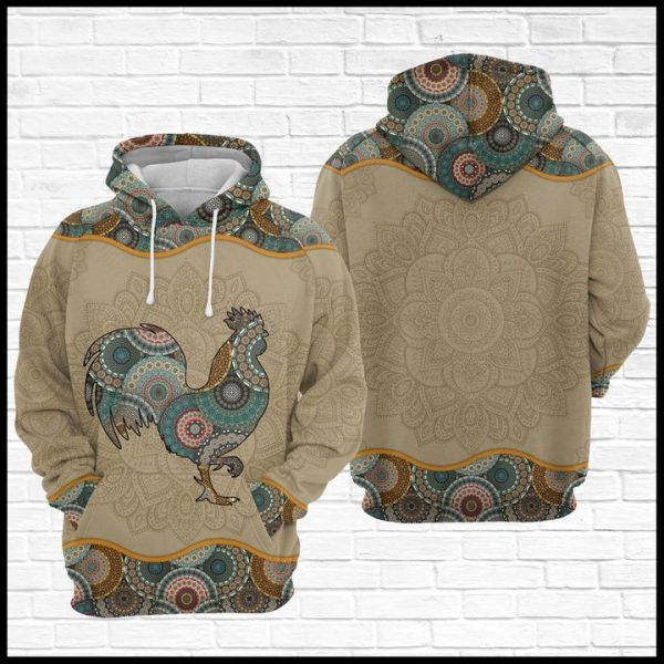 Chicken Mandala 3D Printed Hoodie/Zipper Hoodie