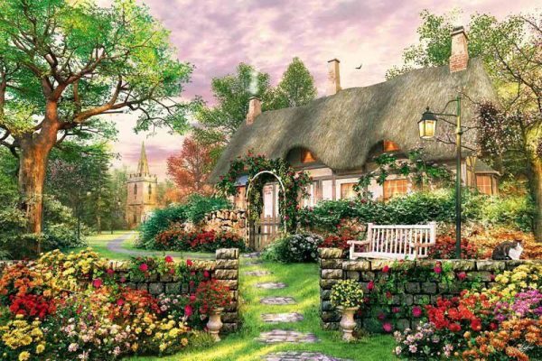 Church Lane Cottage Jigsaw Puzzle Set