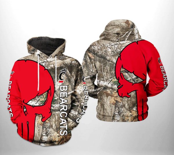 Cincinnati Bearcats NCAA Camo Veteran Hunting 3D Printed Hoodie/Zipper Hoodie