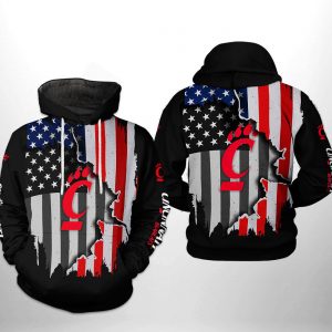 Cincinnati Bearcats NCAA US Flag 3D Printed Hoodie/Zipper Hoodie