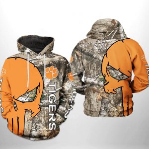 Clemson Tigers NCAA Camo Veteran Hunting 3D Printed Hoodie/Zipper Hoodie