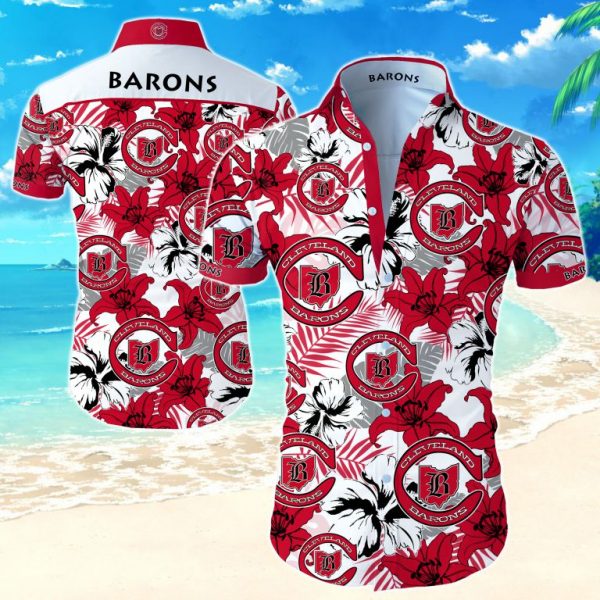 Cleveland Barons Hawaiian Shirt Summer Button Up