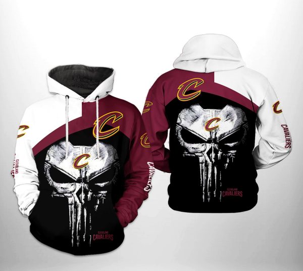 Cleveland Cavaliers NBA Skull Punisher Team 3D Printed Hoodie/Zipper Hoodie