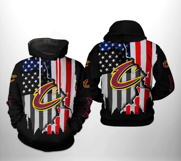 Cleveland Cavaliers NBA US Flag Team 3D Printed Hoodie/Zipper Hoodie