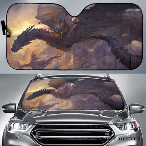 Cloud Sky Dragon Rider Car Auto Sun Shade