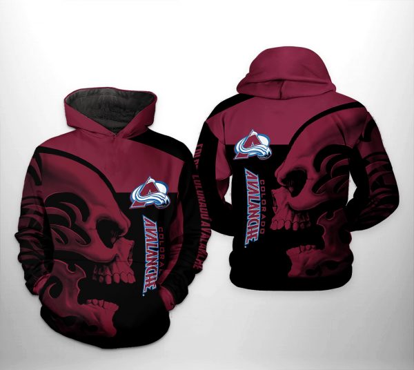 Colorado Avalanche NHL Skull 3D Printed Hoodie/Zipper Hoodie