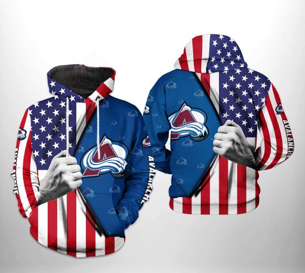 Colorado Avalanche NHL US FLag 3D Printed Hoodie/Zipper Hoodie