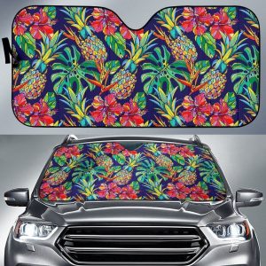 Colorful Aloha Pineapple Car Auto Sun Shade