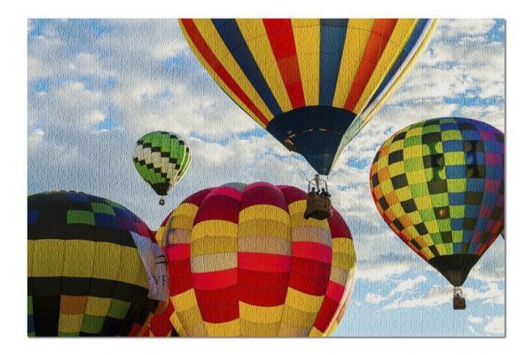 Colorful, Hot Air Balloon Festival Jigsaw Puzzle Set