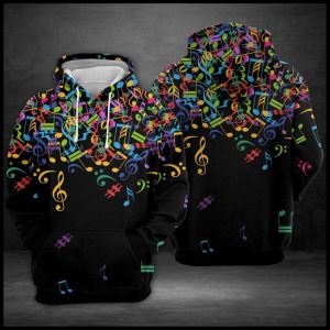 Colorful Music Notes 3D Printed Hoodie/Zipper Hoodie