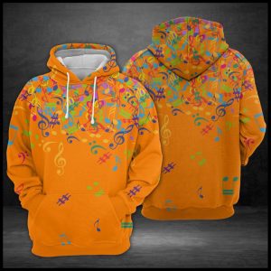 Colorful Music Notes 3D Printed Hoodie/Zipper Hoodie